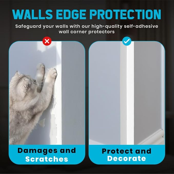 Proflex Wall Corner Protector - White Textured 2 inch x 36 inch - Pack of 6 - Self Adhesive Corner Guards for Walls Edge Protection – Easy to Apply – No Tools Needed