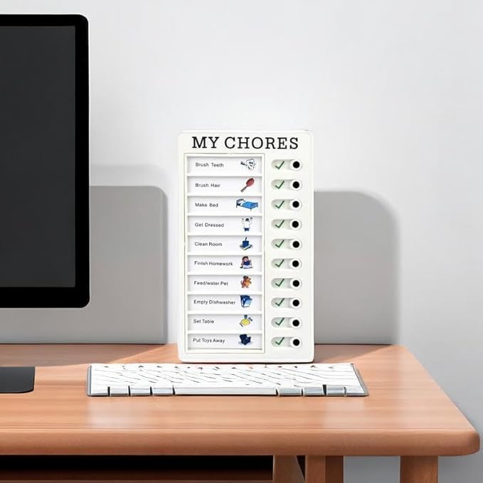 2 Pcs Chore Chart for Adults to do List My Chores Checklist Task Board Sliding Routine Chart for Kids, Memo Boards Slider Schedule DIY Detachable Daily Checklist Planning Table (2Pcs White My Chores)