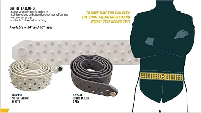 Hero's Pride Shirt Tailor Rubber Belt - Adjustable Shirt Stays for Men - Non-Slip Shirt Keepers For Law Enforcement