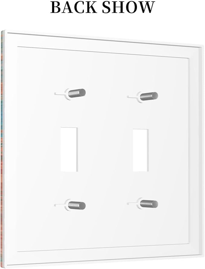 Abstract Ombre Colorful Indian Mandala 2 Gang Light Switch Plate Cover Double Toggle Wall Plate Decorative Switchplate Electrical Faceplate for Livingroom Bedroom Bathroom Decor