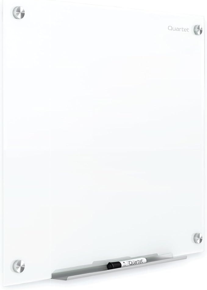 Quartet Dry Erase Board, Magnetic Whiteboard 48" x 48", Glass Board for Wall, Infinity, Brilliance White (G24848W)