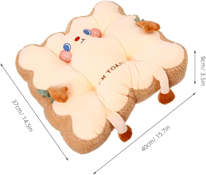 Zerodeko Cute Plush Desk Chair Cushion for Office Dining Square Seat Pad with Cartoon Wear Resistant Support for Long Sitting Comfort Multipurpose Cushion for Home Office Car Use