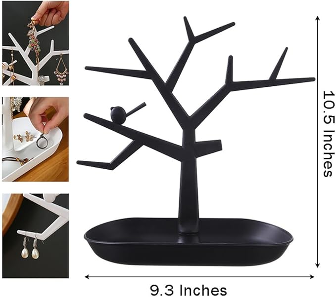 Tabletop Key Holder Stand Tree Key Rack,Stand Jewelry Display Necklace Ring Earring Holder Rack,Jewelry Organizer Tray Home Decor for Home Entryway