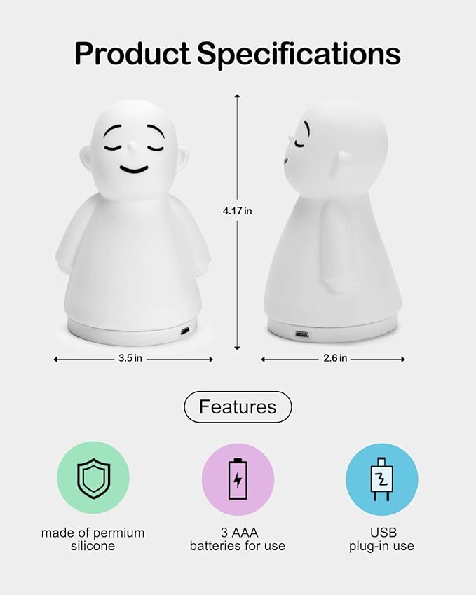 Calm Your Mind for Stress & Anxiety Relief Night Light for Mindfulness - Guided Visual Meditation Tool for Women Men- Relaxing Self Care for Adults Kids