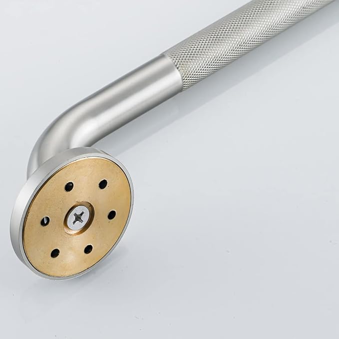 Anti Slip Shower Grab Bar, 16-Inch Toilet Textured Sturdy Hand Rail, Stylish Bathroom Armrest, Brushed Nickel Finish, Multi Function Assist Handle