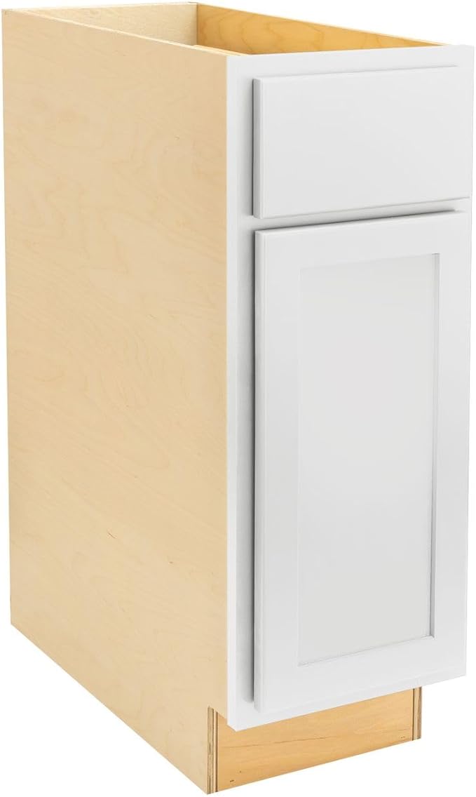 Quicklock RTA (Ready-to-Assemble) | Base Kitchen Cabinets - Shaker Style | Made in America (Pure White, 12" Wx34.5 Hx24 D Base)
