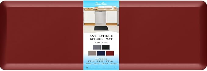 4/5 Inch Thick Kitchen Mats for Floor, StepRite Kitchen Rug for Standing Desk, Non-Slip, Thicker, Stain & Water Resistant, Comfort Anti Fatigue Floor Mat for Home, Kitchen, Office - Red,70 * 24''