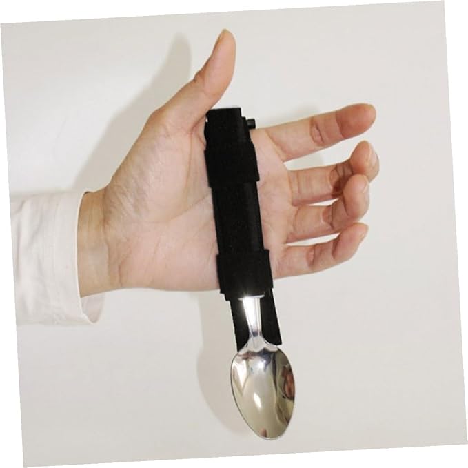 Balacoo 2pcs Slip-Resistant Cutlery Cuff Holder for Eating Assistance Lightweight Elastic Hand Strap for Elderly and Disabled Utensil Grip Aid for Stable Meal Support