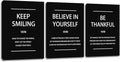 3 Piece Motivational Wall Art, Inspirational Quote for Office Decor, Framed Canvas Wall Decor for Classroom Home Living Room Bedroom(72" Wx36 H)