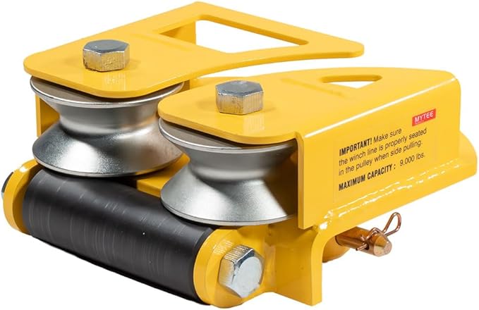 Mytee Products 1 Pack Steel Core Winch Cable 3/8" x 50' Swivel Hook 14,400 lbs Breaking Strength & 1 Pack Side Puller Recovery Tool for Vehicle Towing & Angled Winching - 9,000 lbs WLL