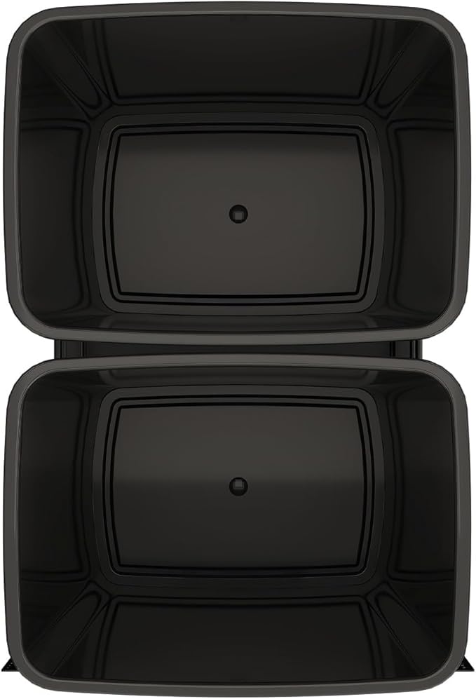 Rev-A-Shelf Double Pullout Trash Can for Under Kitchen Cabinets 35 Qt. 8.75 Gallon w/Soft-Close Slides for 18” Base Cabinets Black, 53WC-1835SCDM-218