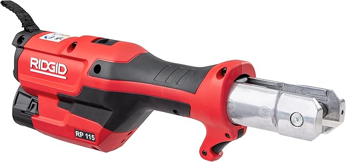 RIDGID 72553 Model RP 115 Mini Press Tool and Battery Kit with 1/2" to 3/4" ProPress Press Tool Jaws, 2V Li/Ion Battery, 12V Charger, and Carrying Case , Red