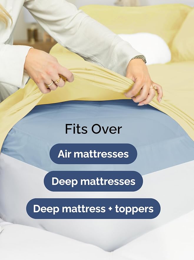 Extra Deep King Sheet Set - 6 Piece Breathable and Cooling Sheets - Hotel Luxury Bed Sheets Set - Easy & Secure Fit - Soft, Wrinkle Free and Comfy Sheets Set - Yellow Sheet Set with Extra Deep Pockets