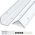Clear Screws Installation Wall Corner Protectors, Thickened L-Shaped Furniture Edge Shields & Guards for Sharp Wall, Door Frame, Table (2pcs x 39.4’’L x 1.97’’W)