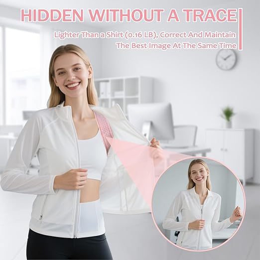 Posture Corrector for Women - Thin & Invisible Back Brace for Posture - Adjustable Back Support Brace - Relieve Upper Back Discomfort & Regain Confidence, S(28-35") 1 PCS