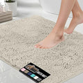 GORILLA GRIP Bath Rug Mat 60x24, Thick Soft Absorbent Chenille, Quick Dry Microfiber Mats, Rubber Backing Washable Shower Floor Rugs, Bathmat Runner, US Designed Bathroom Home Decor Accessories Ivory