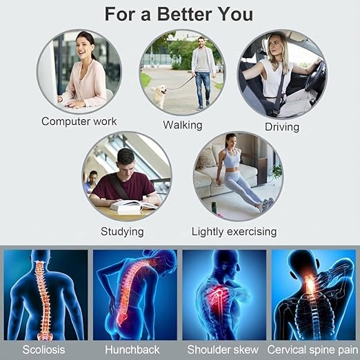 Full Back Posture Corrector for Men & Women – Pull-Back System Posture Brace – Wide Soft Straps, Breathable Mesh, Adjustable Support for Slouching, Rounded Shoulders & Upper Spine Pain Relief