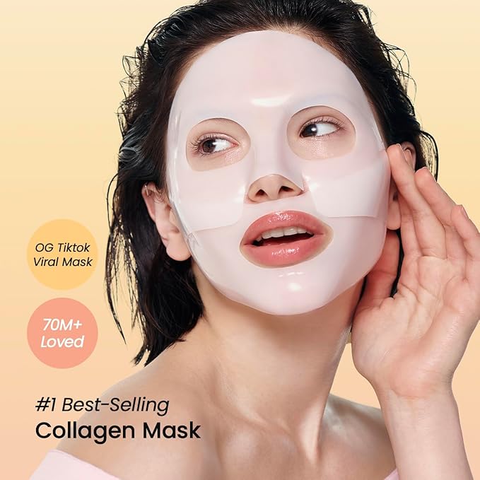 BIODANCE Bio-Collagen Real Deep Mask, Hydrating Overnight Hydrogel Mask, Pore Minimizing, Elasticity, Plumping Improvement, Korean Skin Care, Gifts for Women | 1.19oz(34g) x 4ea