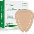 Sacrum Foam Dressing with Border Silicone Adhesive 6"x7" Waterproof Sacral Wound Dressing, High Absorbent Pads Breathable Bed Sore Pressure Wound Care Bandages 10 Packs