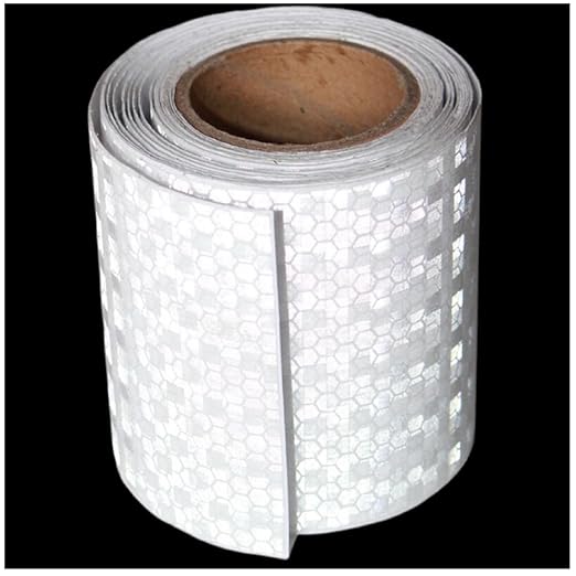White Reflective Tape Outdoor Waterproof 3 inch, High Visibility Hazard Conspicuity Safety Industrial Marking Tape (10 feet)