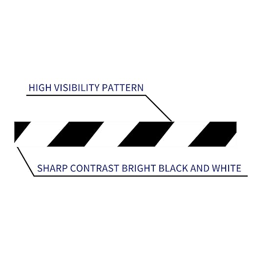TAPEBEAR Hazard Caution Tape, 2inch x 150 Feet(50yds) Self Adhesive Warning Tape for Steps, High Visibility White Black Tape for Halloween Outdoor Construction Warning, Danger Zone, 16rolls