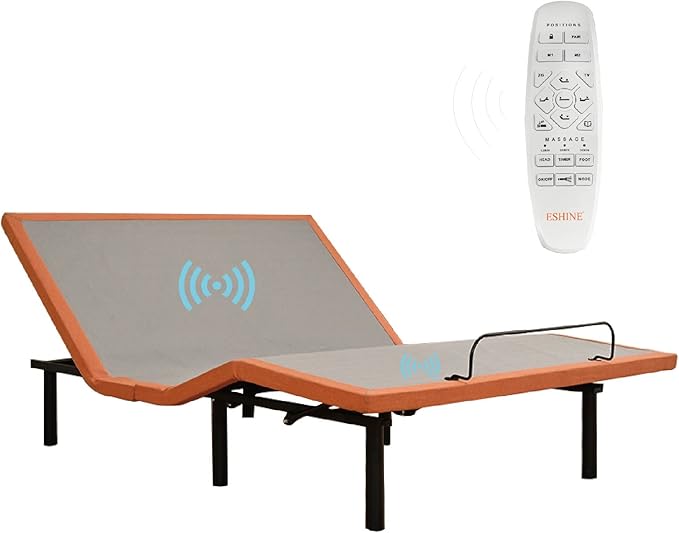 ESHINE Adjustable Bed Frame Queen - Easy to Install in 5 Minutes, Adjustable Bed for Massage, Zero Gravity, Under Bed Lights, Wireless Remote, Foot&Head Incline, Smart Bed, 3000 Premium Series