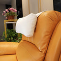 Velvet Recliner Head Pillow with Non-Slip Base - Adjustable Neck Support for Pain Relief in Home, Office and Travel (Nature White)