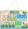 Wooden Chore Chart for Kids Visual Schedule, Routine Chart for Kids, Morning Bedtime Routine Chart for Toddlers Ages 2-4, Daily Kids Schedule Board for Home (13)