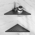 lives Corner Shower Shelf 10" Slot Design Recessed Shower Shelves for Tiled Wall, 304 Stainless Steel Corner Shelves for Bathroom Organizer, Matte Black 2 Pack (Star)
