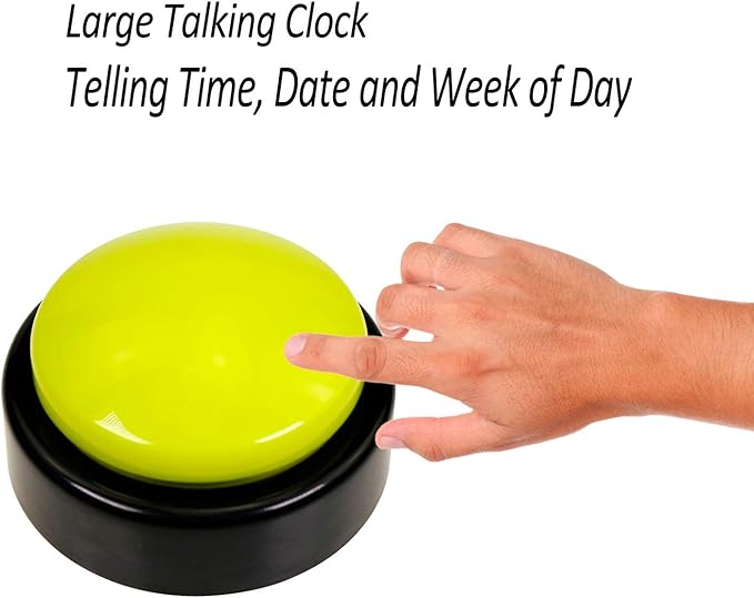 Large Talking Clock for Visually impaired- Telling Time, Date and Week of Day, Perfect for The Blind, Elderly or Visually impaired-Upgrade Version (Green+Black) (Green+Black)