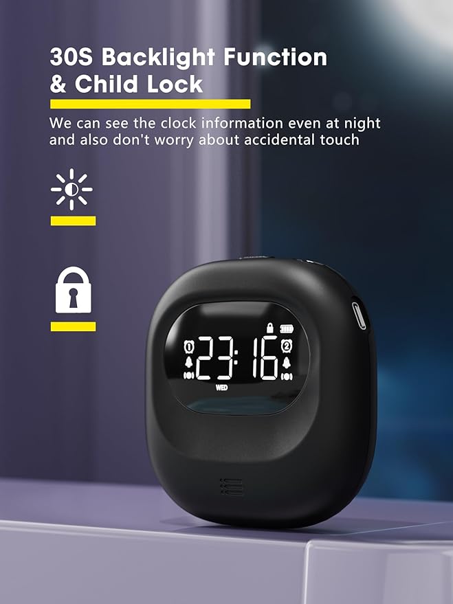 ROCAM Rechargeable Vibrating Alarm Clock Bed Shaker, 3000mAh Portable Travel Clock Under Pillow for Teens, Deaf People, Heavy Sleepers, Adults – 160-Day Standby, Great for Bedroom or Dorm Use