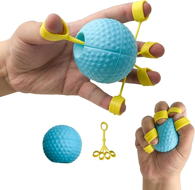 Hand Exercise Ball Squeeze Balls for Hand Therapy Finger Extension Exerciser Finger and Wrist Strengthener, Hand Grip Strengthener for Elderly, Weak Hand, Arthritis, Stroke, Carpal Tunnel