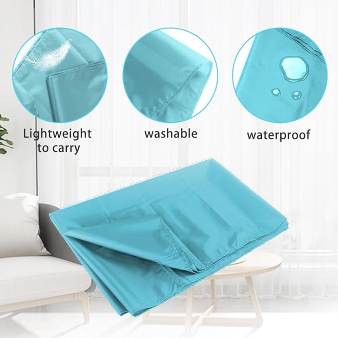 Sky Blue Tubular Slide Sheet for Patient Transfer ，Washable & Reusable Draw Sheets, Sliding Board Suitable for Cars, Vehicles, Wheelchairs, Hospitals, Bed Transfers, Nursing Home Care，53" x 28"