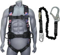 AFP Demon Comfortable Fall Protection Harness Kit – OSHA/ANSI PPE Full Body Safety Harness for Construction Work