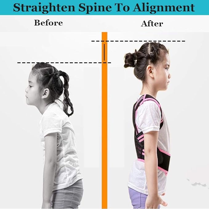 Lexniush Professional Posture Corrector for Kids and Teens, Effective Upper Back Posture Brace for Teenagers Boys Girls Spinal Support to Improves Slouch, Prevent Humpback, Relieve Back Pain