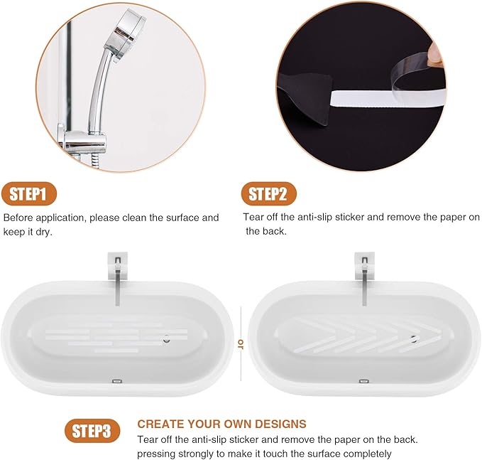 Anti Slip Shower Stickers, Safety Bathtub Strips Adhesive Decals with Premium Scraper for Bath Tub Shower Stairs Ladders Boats