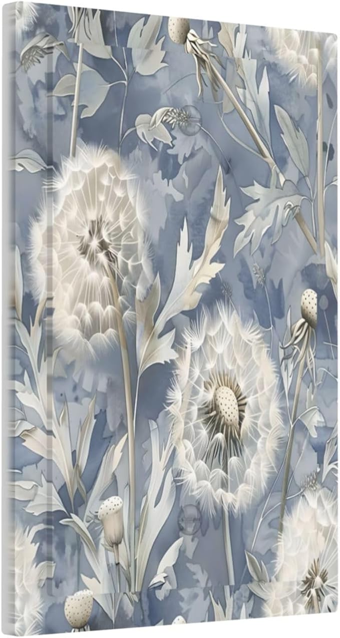 Blue Dandelion Vintage Floral Boho Flower Light Switch Cover Plate 1 Gang No Device Blank Electrical Wall Plates Faceplate Decorative Switch Plate Covers for Bedroom Living Room Home Decor