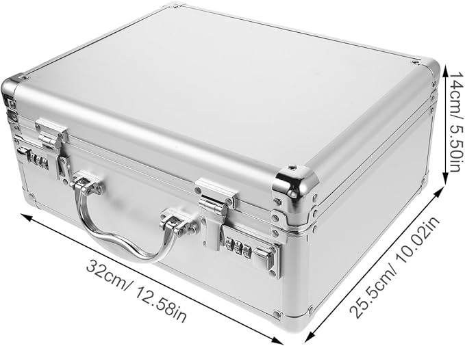 Combination Lock Medicine Box: Aluminum Alloy Medication Organizer with Handle - Medical Chest Storage Container for Home and Office Use