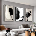 Abstract Wall Art Prints, Framed Wall Art for Living Room, Bedroom, Dining Room, Nursery, Office, Kitchen, Bathroom (White, 24"X 32" X 3 panel)