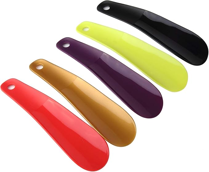 10Pcs Plastic Shoe Horn 6.3" Travel Shoe Horn for Men, Women and Kids Random Color