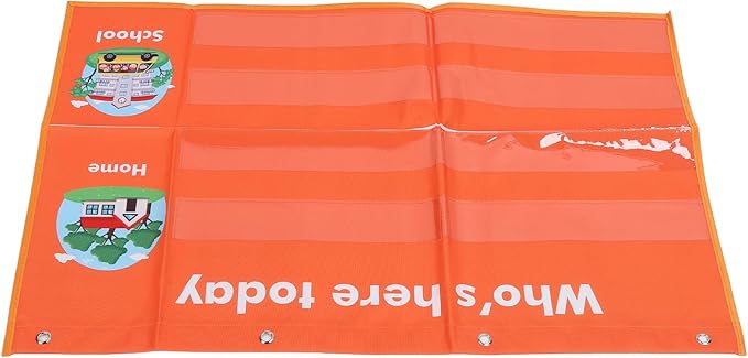 Attendance Pocket Chart with Large Cards, Classroom Management Chart for Preschool, Daily Schedule Attendance Chart for Kindergarten, School Attendance Tracking Tool with PVC Mater