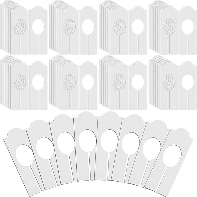 Sintuff 64 Pcs Hanging Closet Size Dividers Clothing Rack Dividers Rectangular Reusable Closet Separators for Clothing Racks Retail (White)