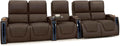 Seatcraft Apex Zero-Gravity CoolZero Italian Leather Home Theater Seating, Powered Headrest, Powered Lumbar, Powered Recline, Row of 5 Dual Loveseats, Brown