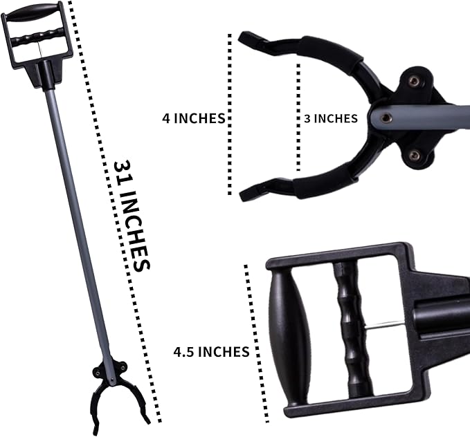 31’’ Grabber Reacher Tool - Heavy Duty 5 lb. Weight Capacity Reaching Picker Upper Stick with Full handgrip for Post Surgery, Seniors, Cleaning Trash (2)
