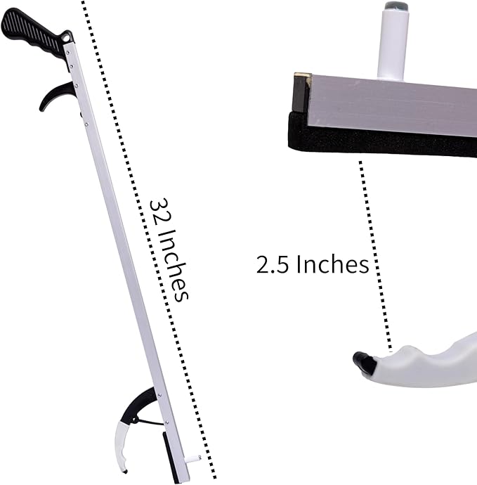 Extra Long Easy Grip Reacher Grabber Tool for Reaching 32 inch Light Weight Picker Upper Stick with Pull Trigger Handgrip, Hook and Magnetic Tip for Post Surgery, Seniors, Cleaning Trash (24)