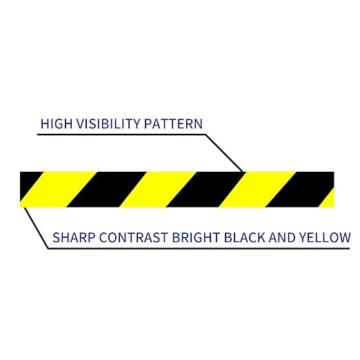 TAPEBEAR Hazard Caution Tape, 2inch x 150 Feet(50yds) Self Adhesive Warning Tape for Steps, High Visibility Yellow Black Tape for Halloween Outdoor Construction Warning, Danger Zone