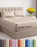 Extra Deep Twin XL Sheet Set - 4 Piece Breathable & Cooling Sheets - Hotel Luxury Bed Sheets Set - Easy & Secure Fit - Soft, Wrinkle Free & Comfy Sheets Set - Wheat Sheet Set with Extra Deep Pockets