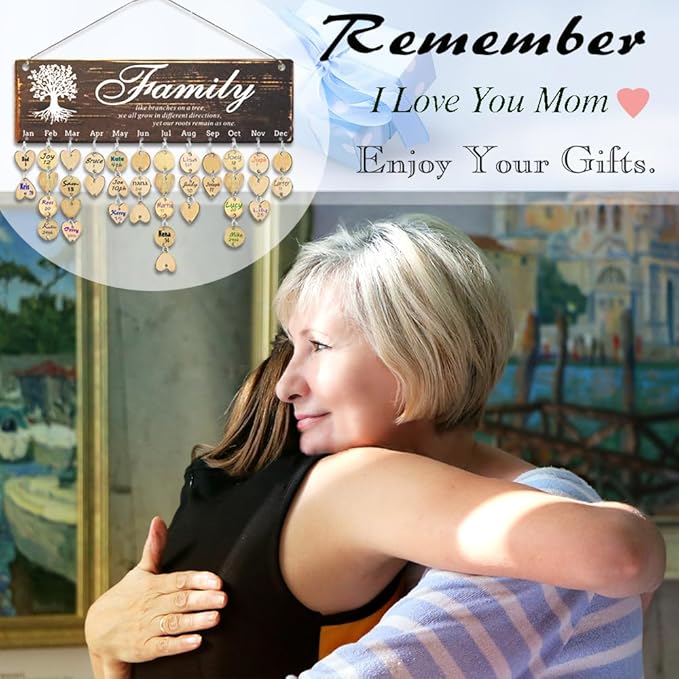 Birthday Gifts for Grandma, Family Birthday Tracker Reminder Calendar Board, Best Mom Grandma Christmas Mother Day Present Idea, Record Birthday in One Place, New Year Gift for Elderly