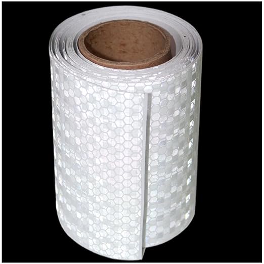 White Reflective Tape 4 inch, Outdoor Waterproof Hazard Conspicuity Warning Industrial Marking Tape (10 feet)