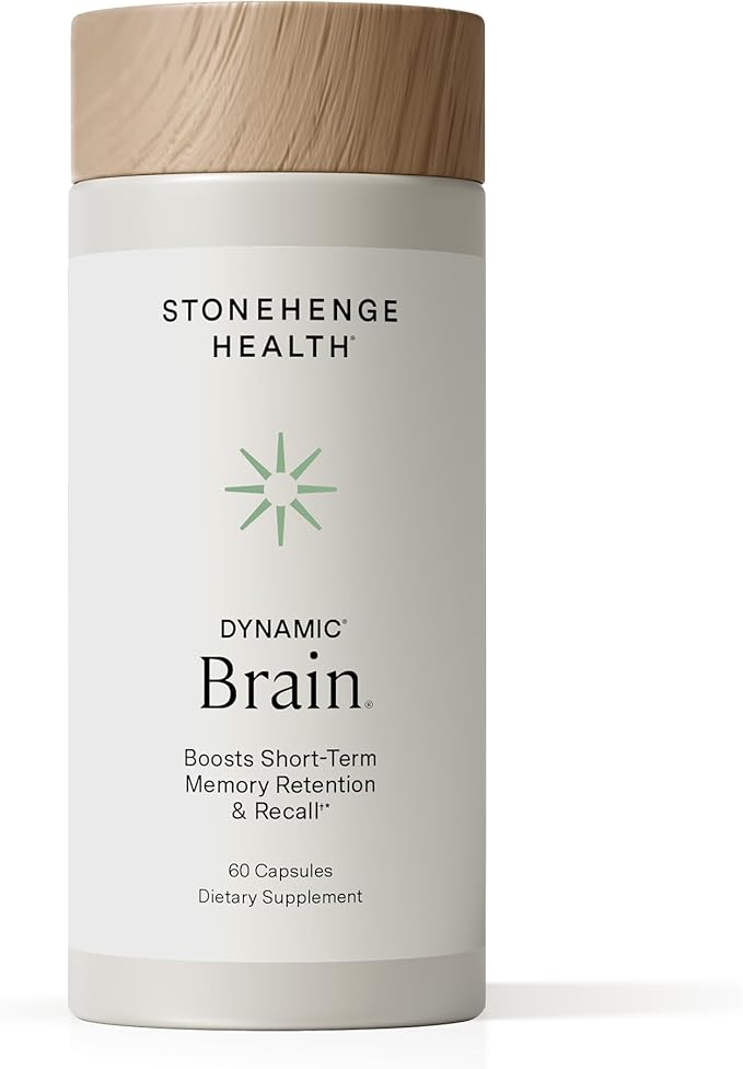 Stonehenge Health Dynamic Brain – BacoMind® Bacopa Nootropic Formula – Memory, Recall & Retention, Phosphatidylserine, Huperzine A, DHA & Choline – 40 Brain-Boosting Ingredients – Non-GMO, 60 Caps